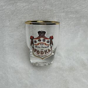 Vintage Pierre Smirnoff Shot Glass France Gold Rim Europe England